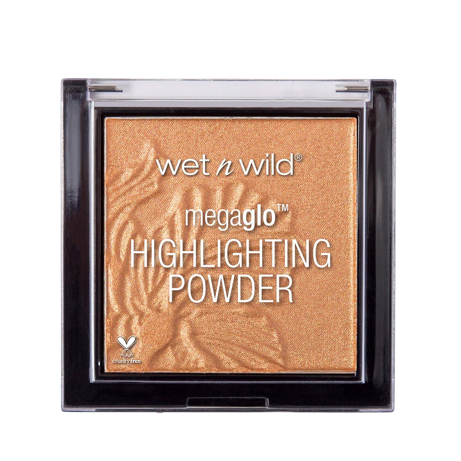 Wet N Wild MegaGlo Highlighting Powder, Highlighter Makeup, Shimmer Glow, Deep Gold Awesome Blossom,