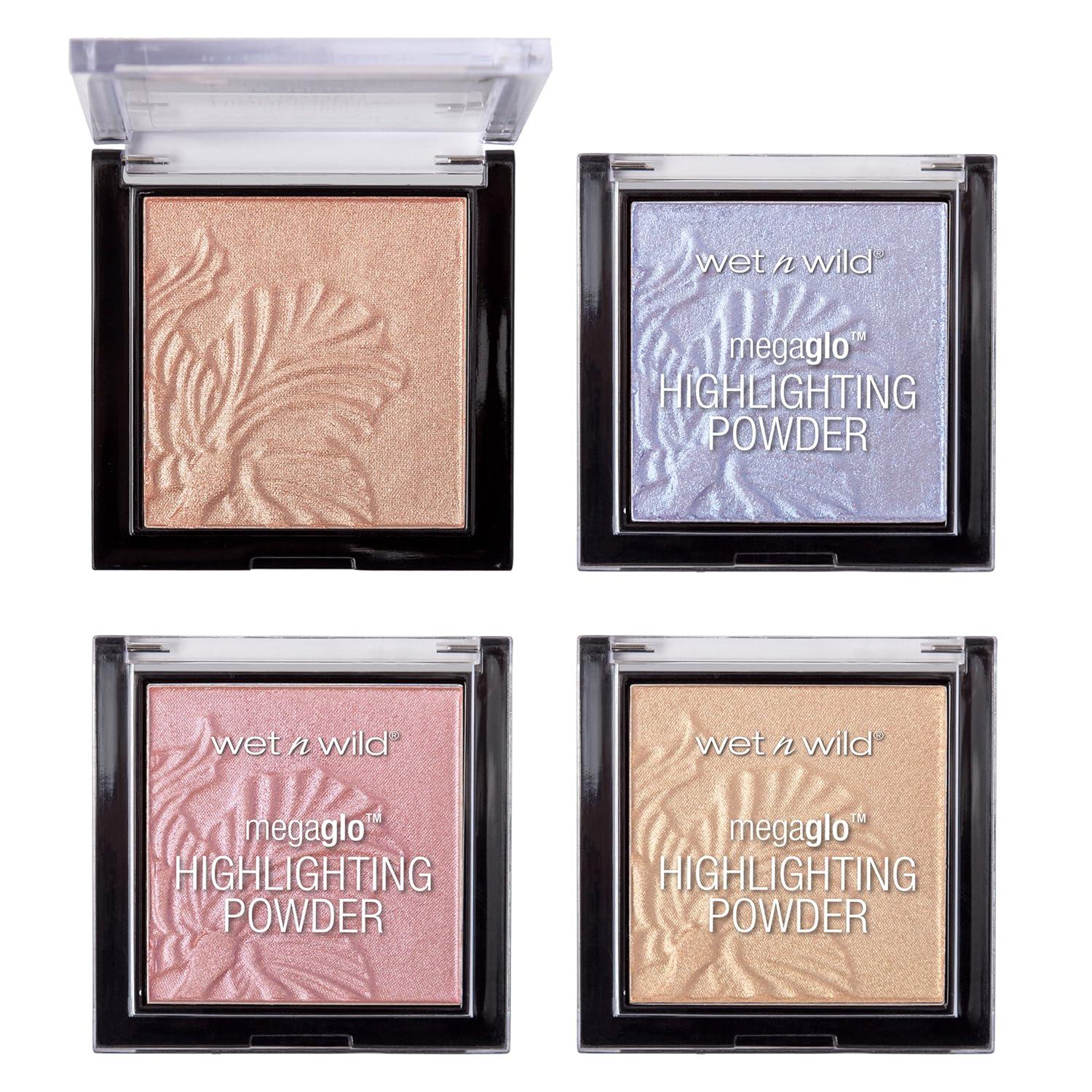 Wet N Wild MegaGlo Highlighting Powder, Highlighter Makeup, Shimmer Glow, Natural Pink Precious Petals,