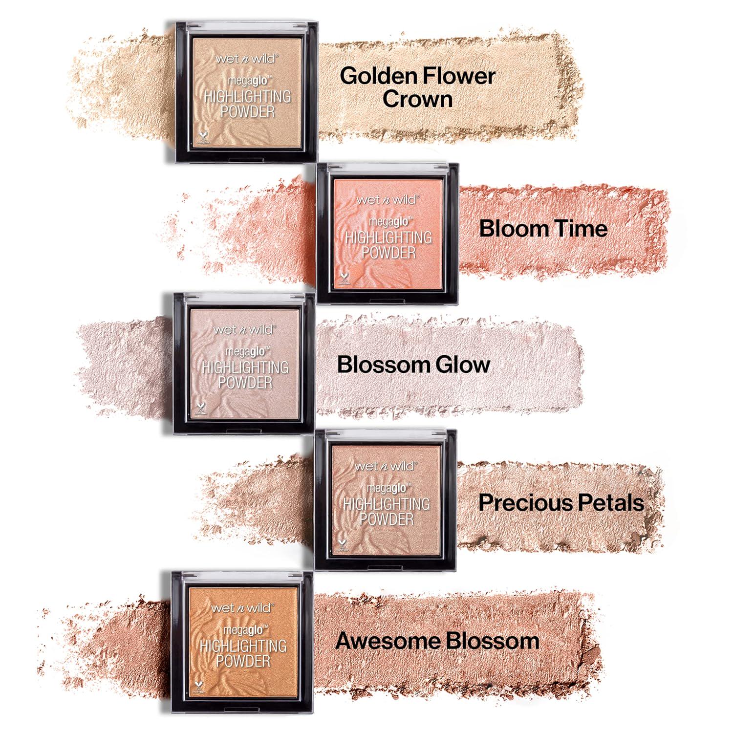Wet N Wild MegaGlo Highlighting Powder, Highlighter Makeup, Shimmer Glow, Pink Rose Gold Blossom Glow,