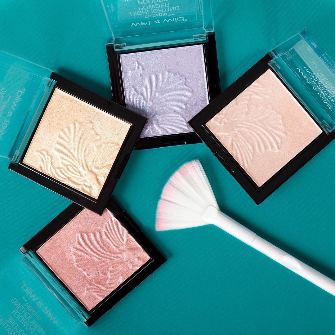 Wet N Wild MegaGlo Highlighting Powder, Highlighter Makeup, Shimmer Glow, Pink Rose Gold Blossom Glow,